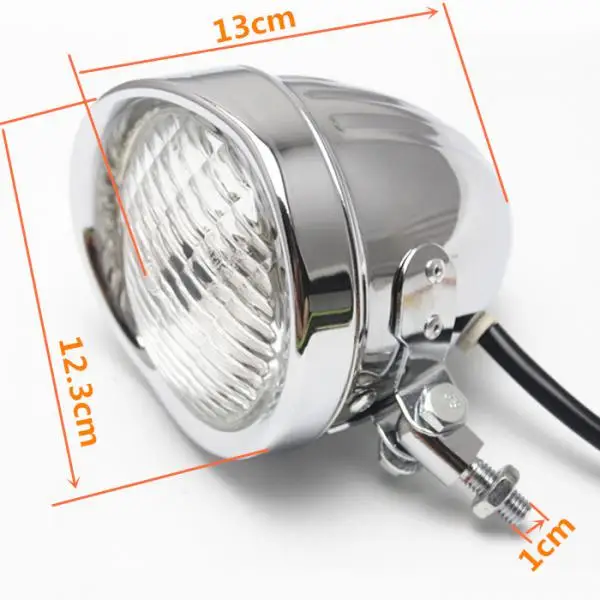 Motorcycle Headlight for   Bobber Chopper Softail   Chrome Clear Aluminum Classic Bottom Mount Bates Style