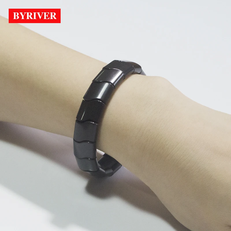 BYRIVER Real Black Tourmaline Beads Health Bracelet, Natural Germanium Stone Bracelet, Negative Ion Energy Hand Chain Men Women BYRIVER Real Black Tourmaline Beads Health Bracelet, Natural Germanium Stone Bracelet, Negative Ion Energy Hand Chain Men Women