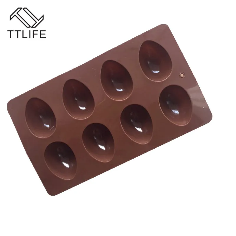 

TTLIFE 8 Holes Egg Shape Silicone Fondant Molds Cake Sugarcraft Baking Mould Mousse Chocolate Pastry Cupcake Decoration DIY Tool