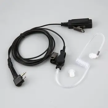 

PTT Microphone Earpiece 2 Pin Long Surveillance Earpiece Headset for Motorola Radio Walkie Talkie Black Intercom Air Guide