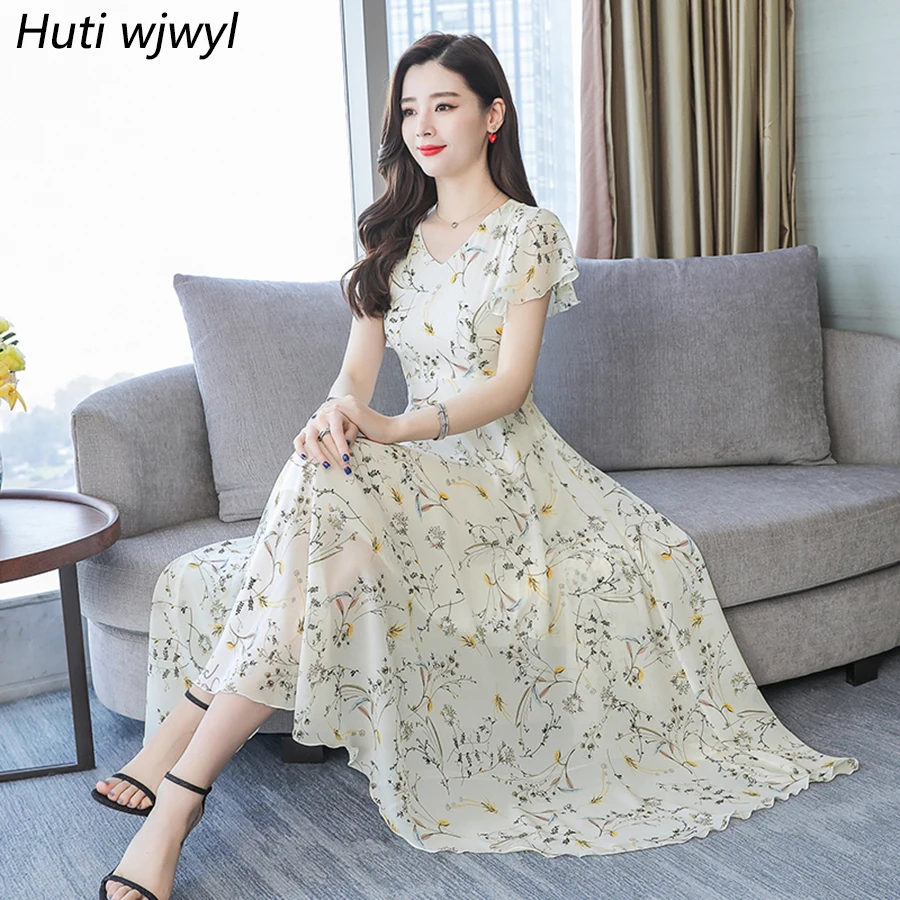 2019 Vintage Bloemen Chiffon Strand Lange Maxi Jurken Zomer 3XL Plus Size Boho Midi Zonnejurk Vrouwen Elegant Bodycon Party Vestido 2019 Vintage Bloemen Chiffon Strand Lange Maxi Jurken Zomer 3XL Plus Size Boho Midi Zonnejurk Vrouwen Elegant Bodycon Party Vestido