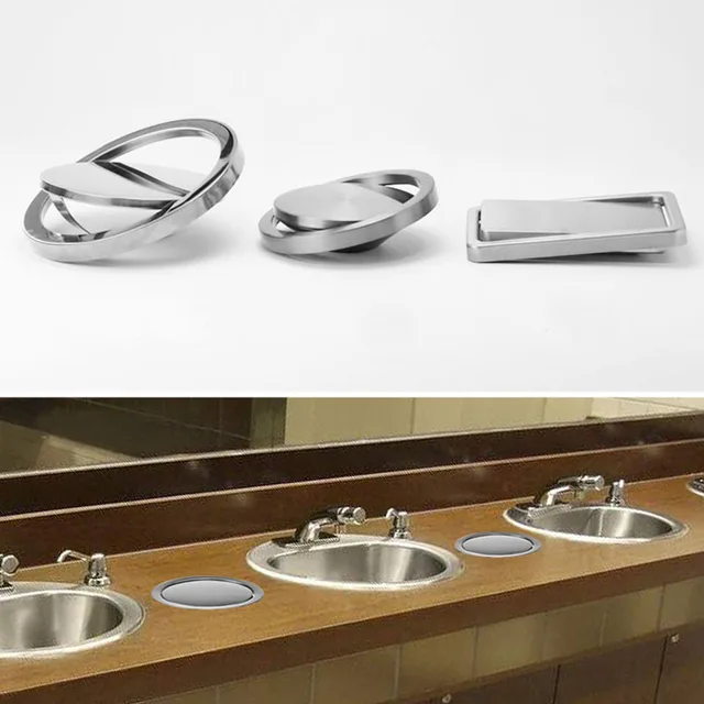 Stainless Steel Flap Flush Recessed Built-in Balance Swing Flap Lid Cover Trash Bin Garbage Can Kitchen Counter Top 3