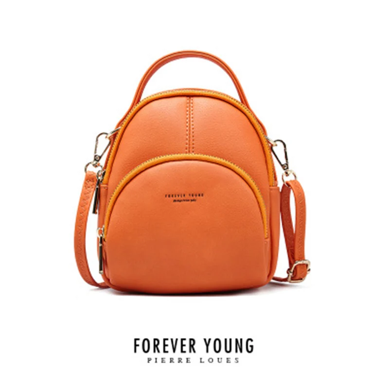 

RURU Monkey Women Bags Multicolor Chain Multifunction Lady's Backpack Simple Soft Young Leather Zipper High-capacity Backpack