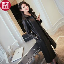 Женское натуральное пальто из овчины Женская Весенняя и осенняя Натуральная овечья кожа х-длинная верхняя одежда