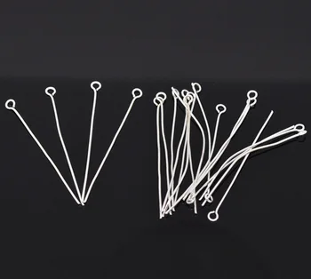 

DoreenBeads 150PCs Silver color Eye Pins 45x0.7mm(21 gauge) 2015 new