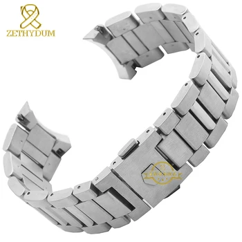 

Stainless steel Watchband solid steel strap silver width 22mm bracelet men's watch wristwatches band accessories for WAR201D