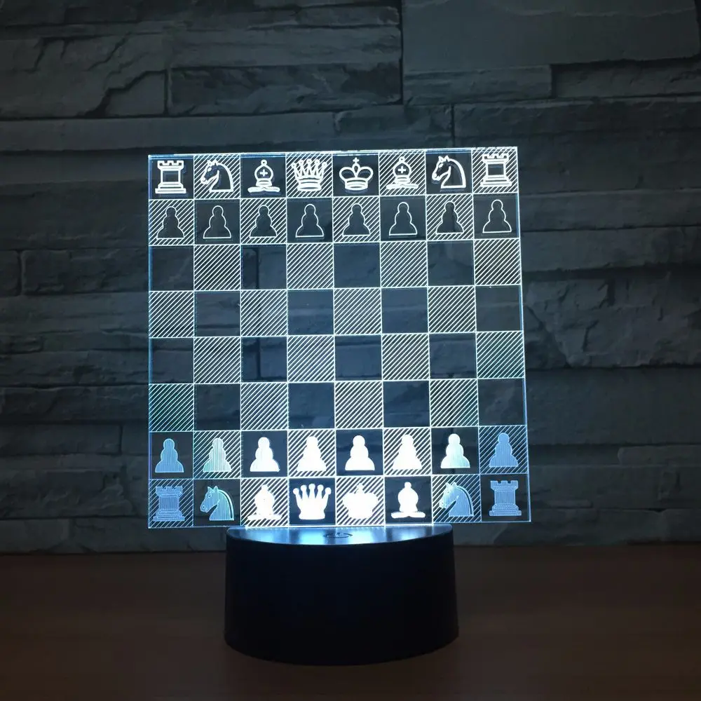 Шахматный 3D светодиодный светильник, 7 цветов, ночные лампы, сенсорный светодиодный Usb Настольный светильник, лампа для сна, домашний декор, ночник для друзей, подарок для пожилых людей