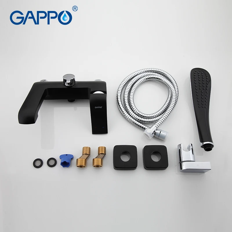 GAPPO bathtub faucets Black shower faucet Brass bathroom shower faucet waterfall bath mixer ducha de chuveiro