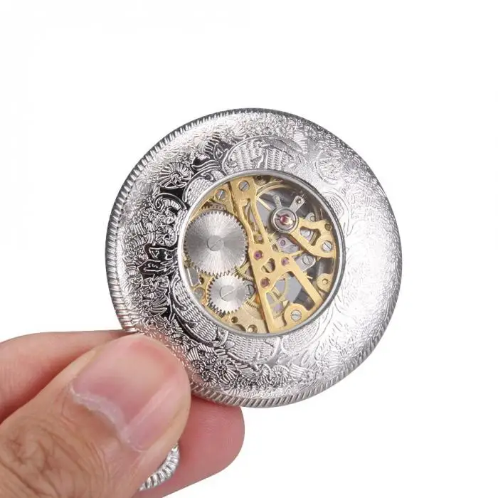 1 шт. для мужчин женщин кварцевые карманные часы полые Цветочный лепесток резные чехол с цепочкой KQS8