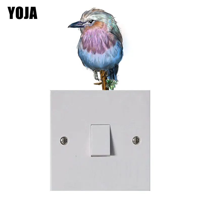 

YOJA Vivid Bird Design Switch Decal Fashion Colorful Cartoon Plant PVC Wall Sticker 8SS1011