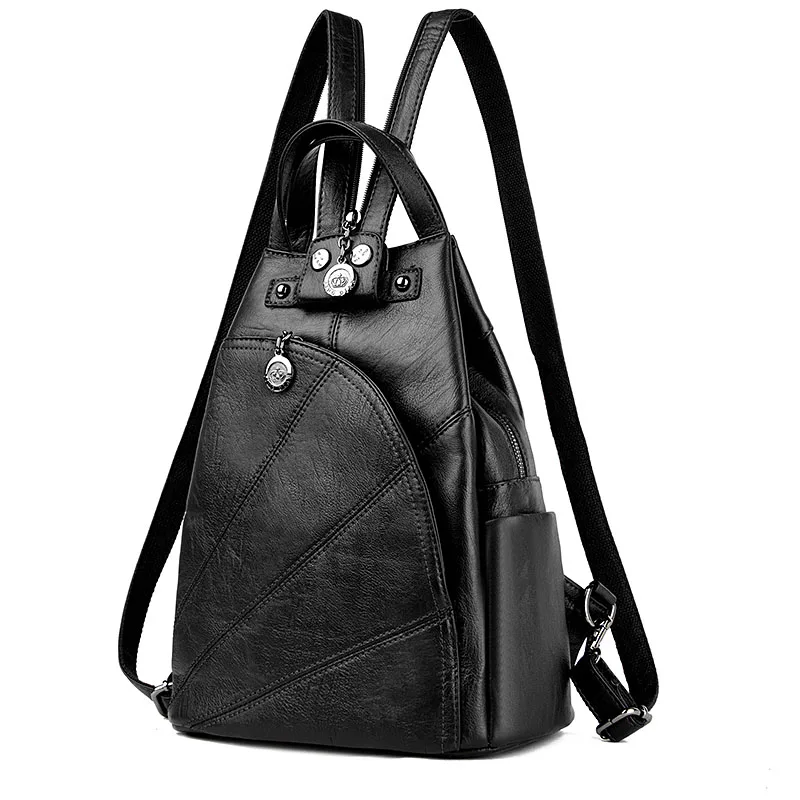 Модные женские рюкзаки для отдыха, женские рюкзаки из искусственной кожи, женские школьные сумки через плечо для девочек-подростков, рюкзак для путешествий - Цвет: Черный