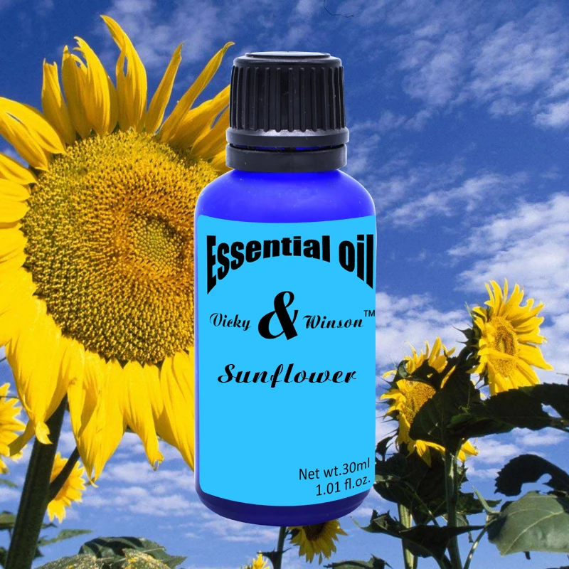 Vicky&winson Sunflower aromatherapy essential oils 30ml based promote human cell growth massage oil soap deodorization mabrem increase height essential oil grow taller conditioning body promote bone growth herbal oils soothing foot massage oil