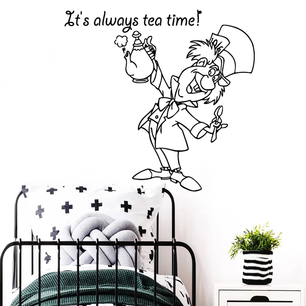 

Removable it's always tea time Sticker Waterproof Vinyl Wallpaper Home Decor For Living Room Bedroom Wall Decoration