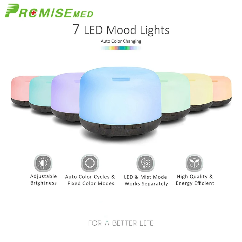 

pr+mise USB 500ML aromatherapy air diffuser ultrasonic air humidifier mute design essential oil cold fogger car officehome
