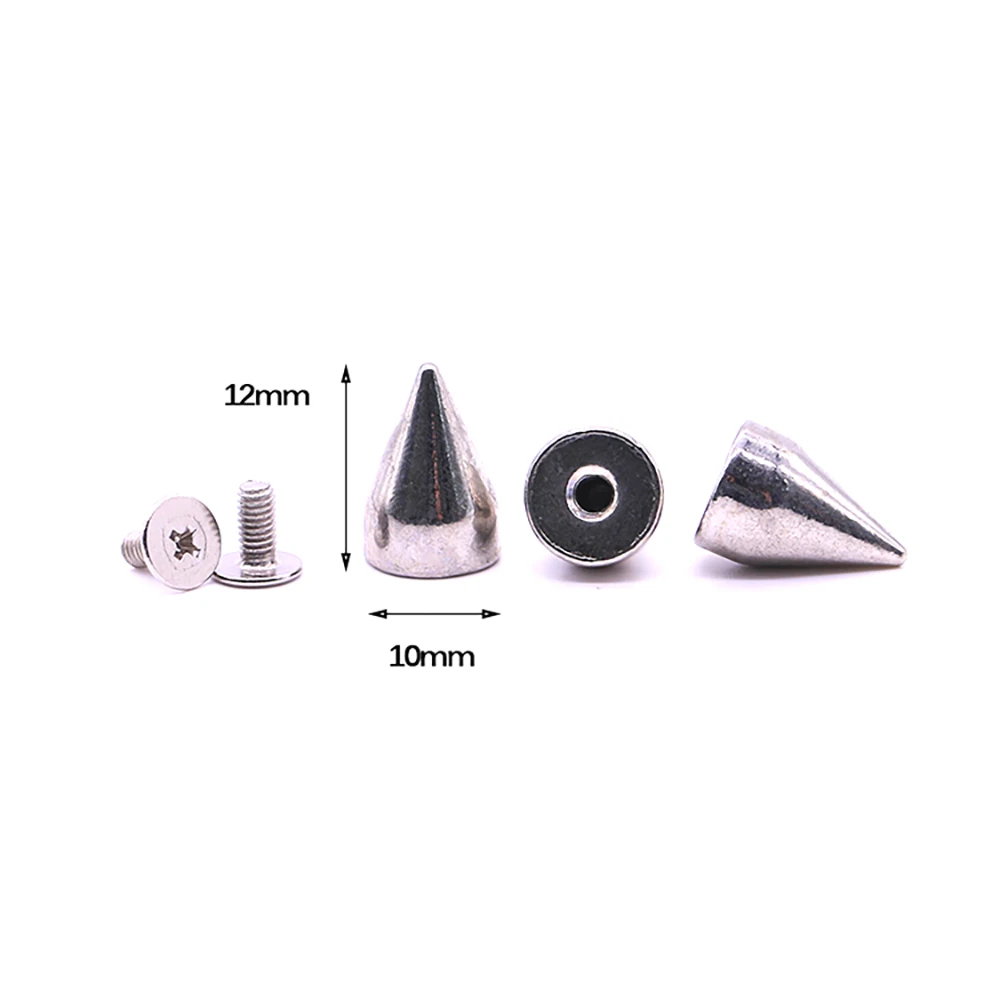 

New 20sets/pack 10mm (Diameter), 15mm (Height) steampunk belt bag Silver Colors bullet rivet leather studs rivets B-03