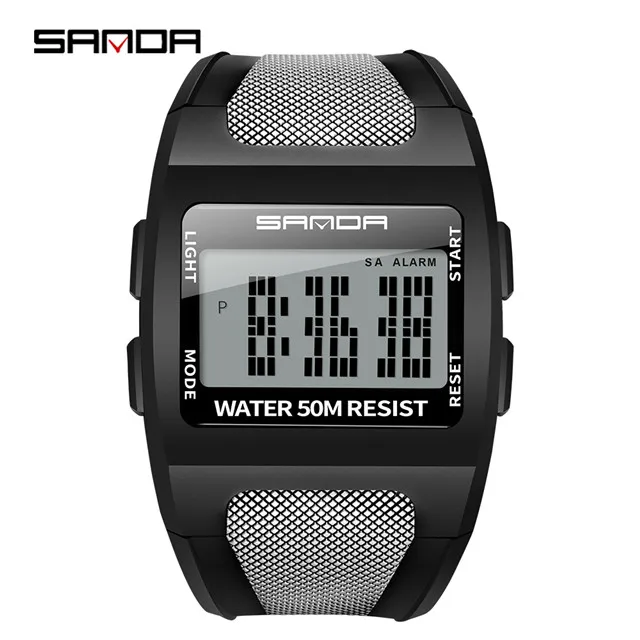 SANDA военные мужские часы Топ бренд класса люкс водонепроницаемые спортивные часы модные цифровые часы relogio masculino - Цвет: Black white