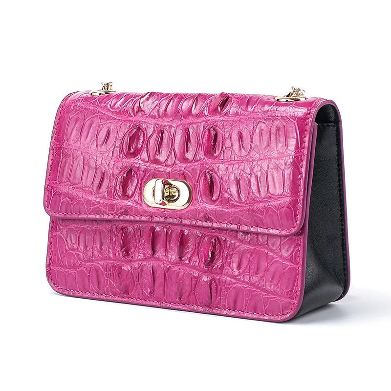 

Luxury Leather Handbags Women Bags Designer Korean Version of The Alligator Skin Bag Single Shoulder Slant Chain Bag