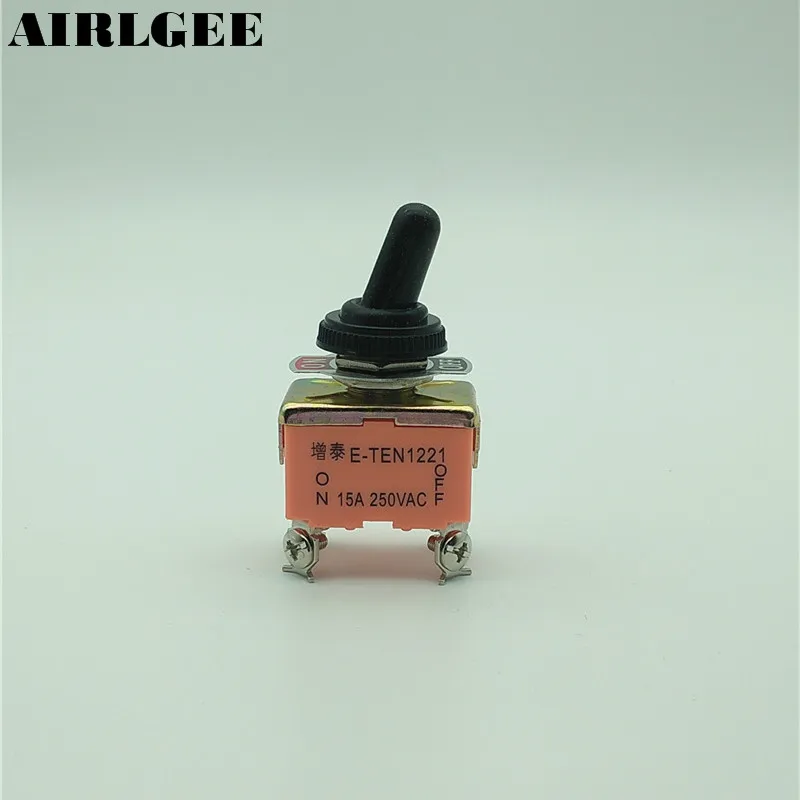 

15A/250VAC on/off 2 Way 4 Screw Terminals DPST Toggle Switch w Waterproof Boot