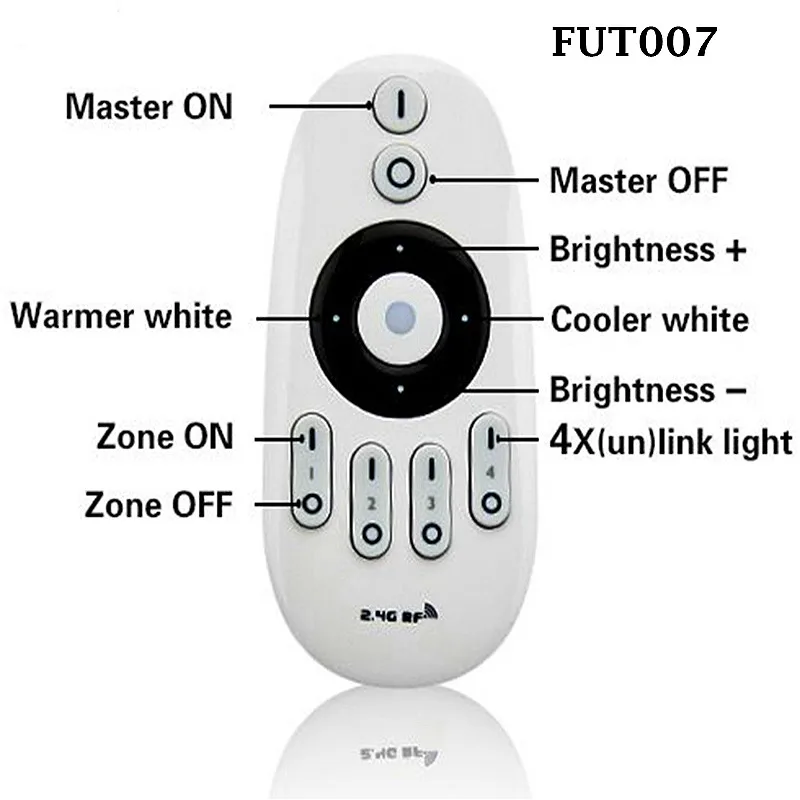 Mi светильник FUT036 2,4G RF беспроводной 4 зоны Регулируемая яркость CCT dim mi ng контроллер Диммер для одноцветный светодиодный светильник