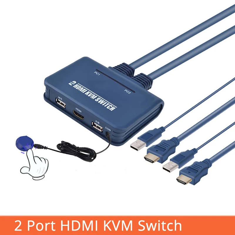 

2 Port hdmi Schalter kvm switcher With Cable for Monitor USB Keyboard Mouse HDMI switch Support desktop controller