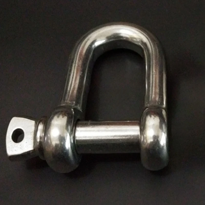 M6/M5/M6/M8 Straight D Shackle Short Stainless Steel 316 Breaking Load 1500 Kg D Rigging Shackle Hooks Boat Rigging Hardware