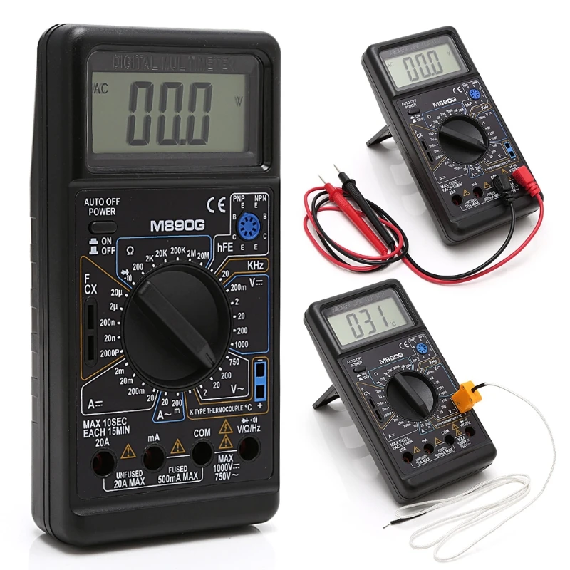 M890G Цифровой мультиметр DMM AC DC Вольт Ампер Ом измеритель температуры Частота
