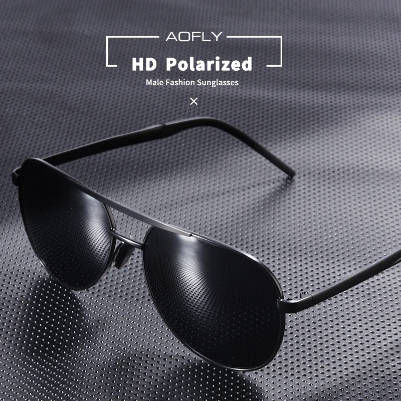 Beste Aofly Brand Design Mannen Classic Pilot Zonnebril Luchtvaart Frame Gepolariseerde Zonnebril Voor Mannen Rijden UV400 Mannelijke Eyewear AF8188