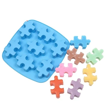 

DIY Cookie Tools Silicone Creative Ice Plaid Mold Microwave Oven Baked Chocolate Jigsaw Mould Baking Tool High Quality KK297