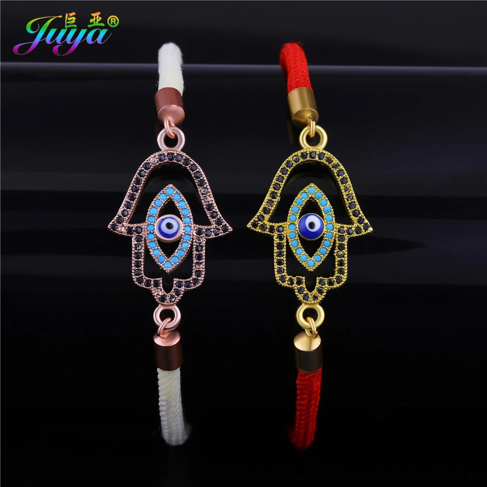 

2018 Turkish Jewelry Supplies Gold/Silver/Rose Gold Hamsa Hand Of Fatima Bracelets Enamel Evil Eye Charm Bracelets For Women Men