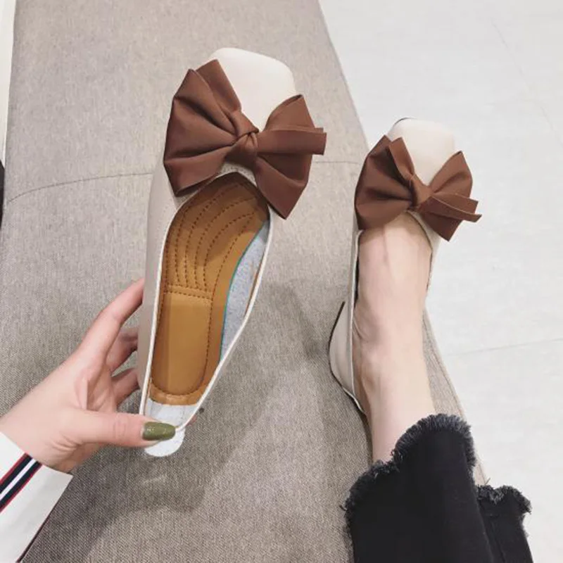 

2019 Spring Summer Butterfly knot Ballet Shoes Women Flats Casual Slip-on Woman Footwear Elegant Ladies Boat Shoes YX1392