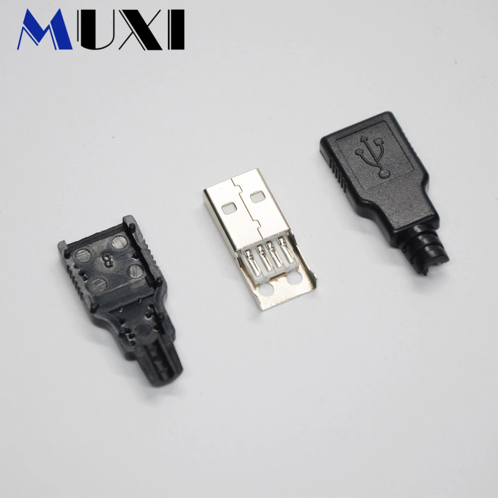 Акция! 5 шт./лот USB Coverd черный пластик с 4 контактным штекером разъем для коннектора