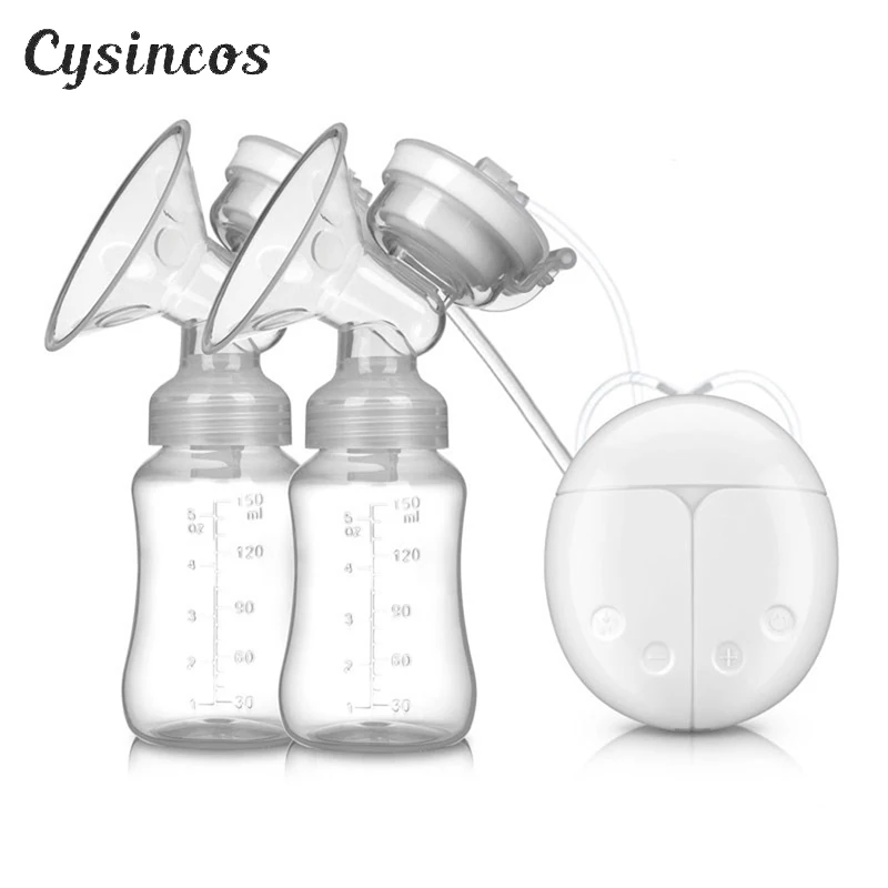 CYSINCOS двойной Электрический молокоотсос мощный всасывающий USB Электрический молокоотсос с детской бутылочкой для молока холодная грелка соска