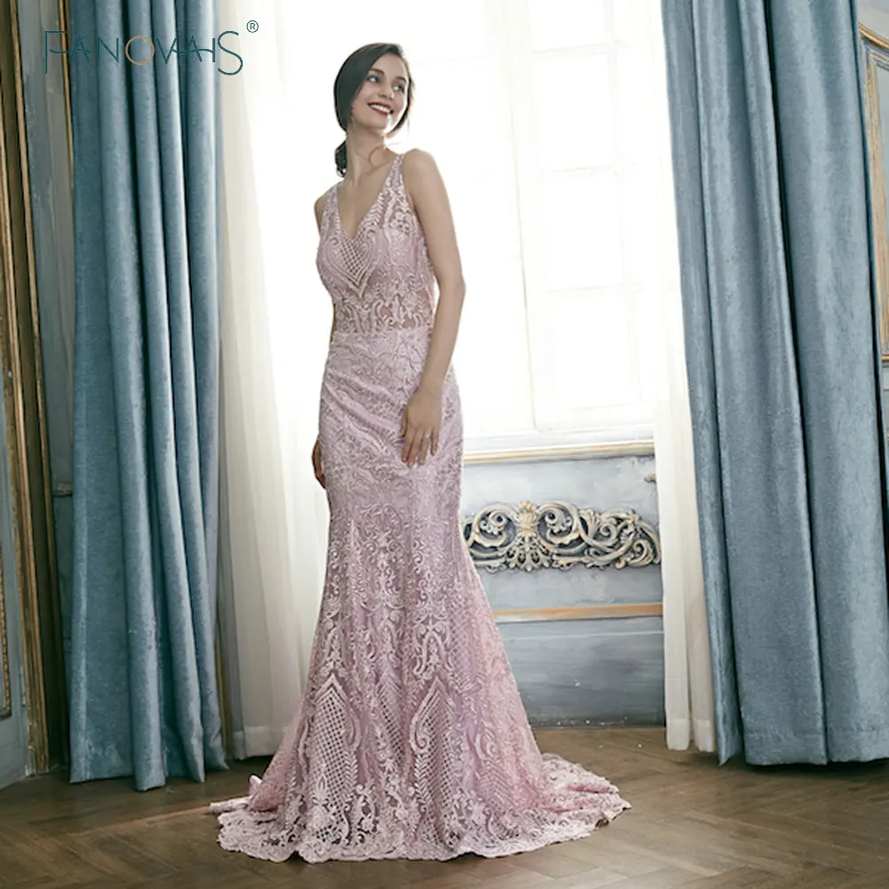 

Light Purple Evening Dresses 2019 Lace Evening Gowns with Detachable Train Vestiso De Festa Robe De Soiree Abendkleider Kaftan
