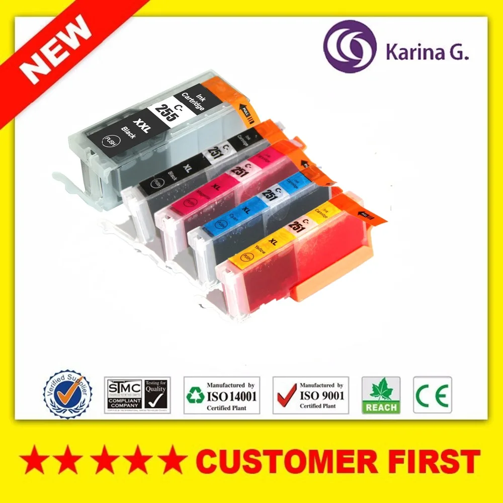 1Set ink cartridge for PGI 255XXLBK ,CLI 251 for Canon PIXMA MX722/MX922 for NA Market-in Ink