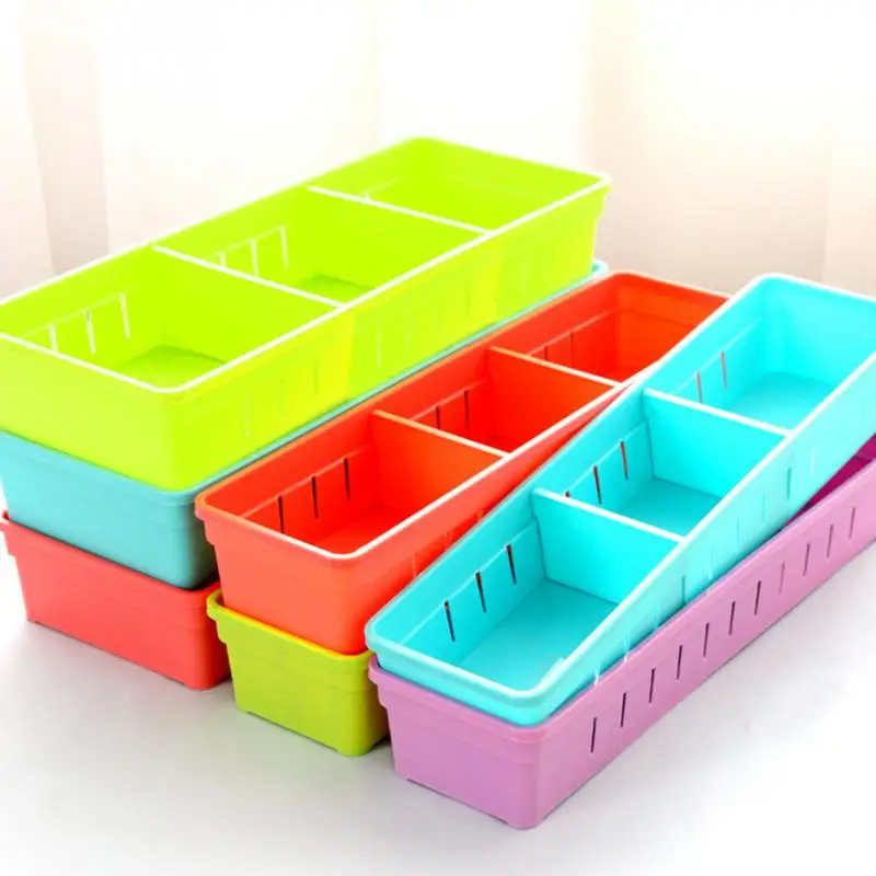 

For All Kinds of Small Items Adjustable Drawer Organizer Kitchen Cutlery Divider Case Makeup Storage Box Separate Compartments