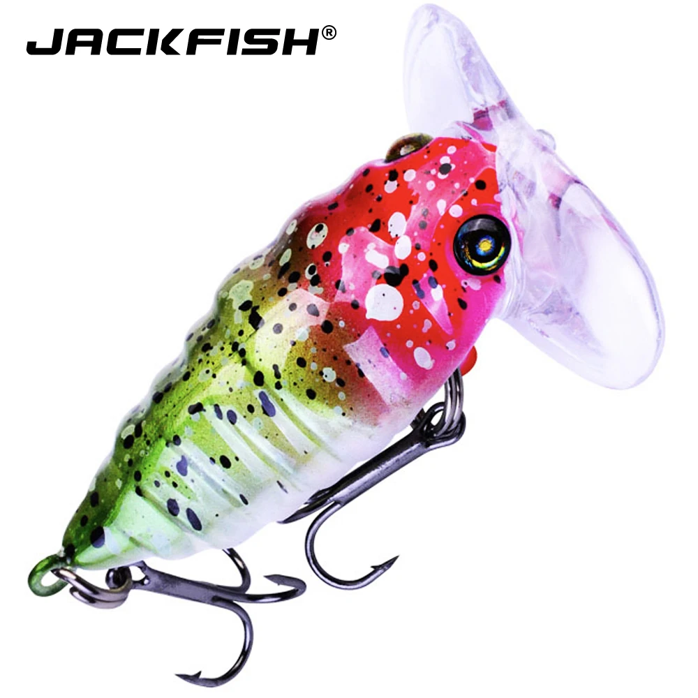 JACKFISH 1 шт. насекомые рыболовные приманки 4 см/5 г рыболовная приманка на окуня cicada iscas artificiais para PESCA, воблер рыболовные снасти