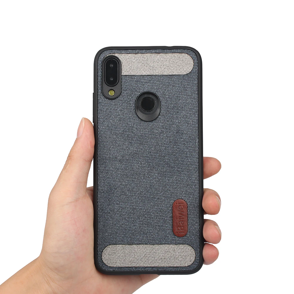 

Xiaomi Redmi Note 7 Fabric Cloth PC Back Cover Note 7 Silicone Soft Edge Protector Shells Redmi Note 7 Pro Anti Skid Phone Case