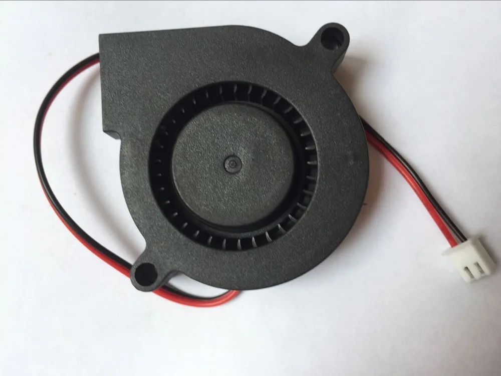 Черный Бесщеточный вентилятор охлаждения постоянного тока 2 провода 5015 12 В 0.1A 1,2 Вт 50x50x15 мм