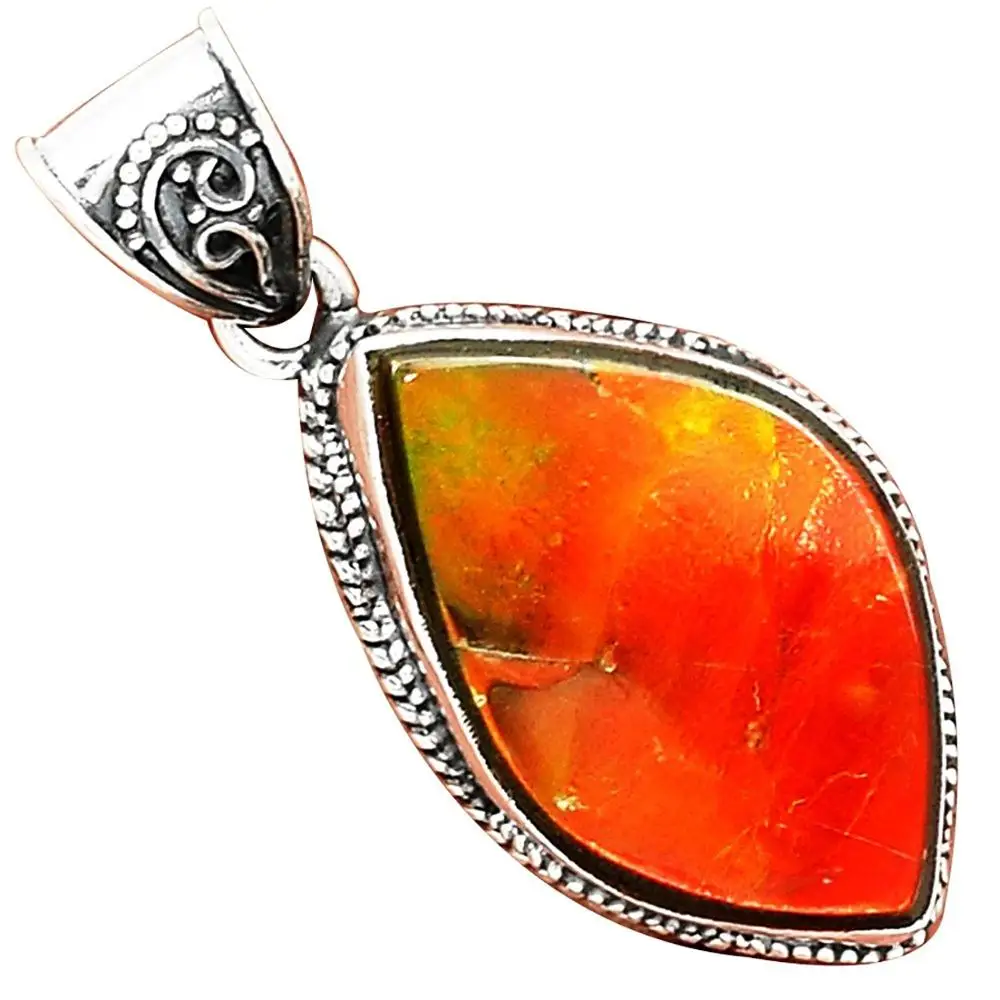 

Lovegem Nature Ammolite Pendant 925 Sterling Silver , 37 mm, AP3016