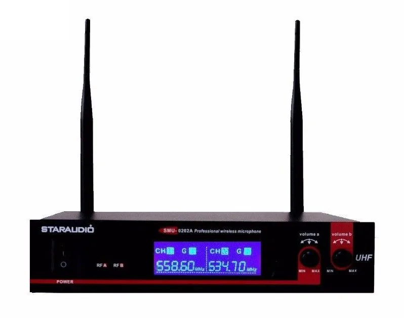 STARAUDIO 2 канала беспроводной UHF Ручной микрофон Системы 2CH церкви микрофон караоке Дискотека этапа микрофон для вечеринки SMU-0202A