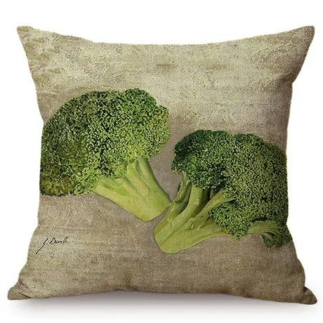 Nordic Farm Autumn Harvest Crops Oil Painting Art Style Decorative Cushion Cover Chili Olive Radish Linen Sofa Throw Pillow Case K118-8
