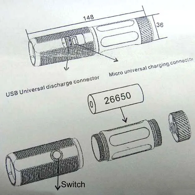 USB 2,0 фонарик 26650 фонарь TrustFire A10* L2 1200LM светодиодный USB порт как внешний аккумулятор светодиодный фонарь s