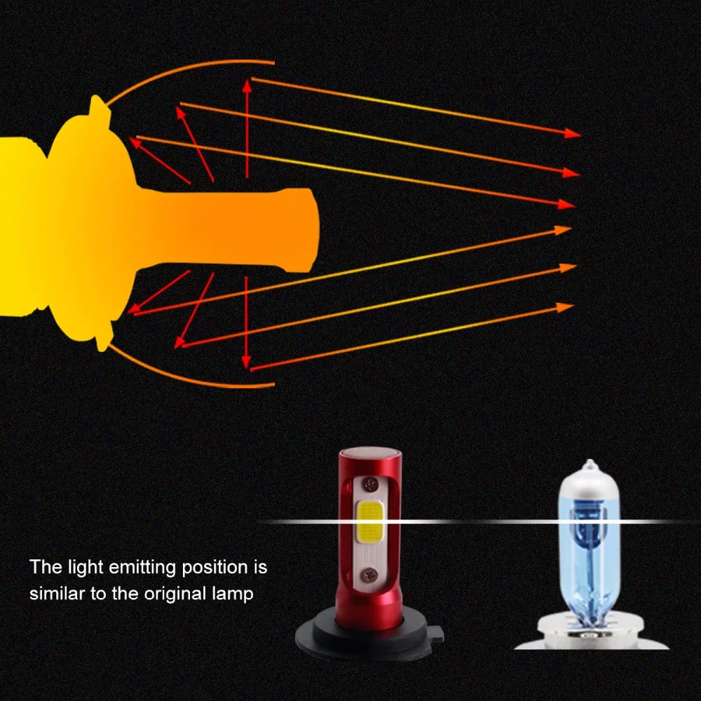 AcooSun 12V H4 светодиодный лампы для автомобилей с H7 светодиодный головной светильник s лампы H3 COB светодиодный головной светильник Автомобильная Противо-Туманная светильник 6500K H11 9005 9006 H1 9012 72W фары для 9600LM