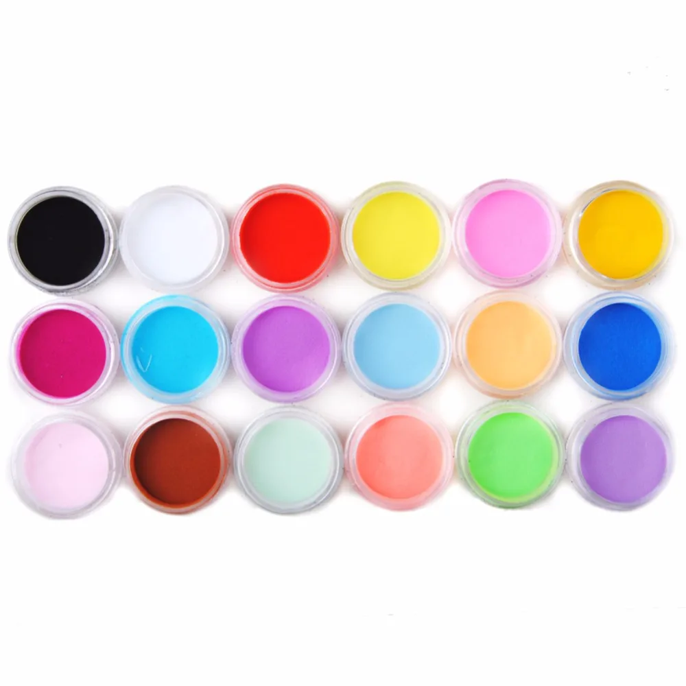 New Colored Acrylic Nail Powder 18 Pcs Mix Colors Acrylic Powder Dust