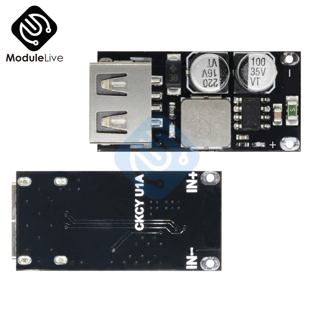 

USB DC-DC Buck Converter Car Charger Step Down Module 8V-32V to 5V 3A Charger Circuit Board Power Supply DCP Protocol