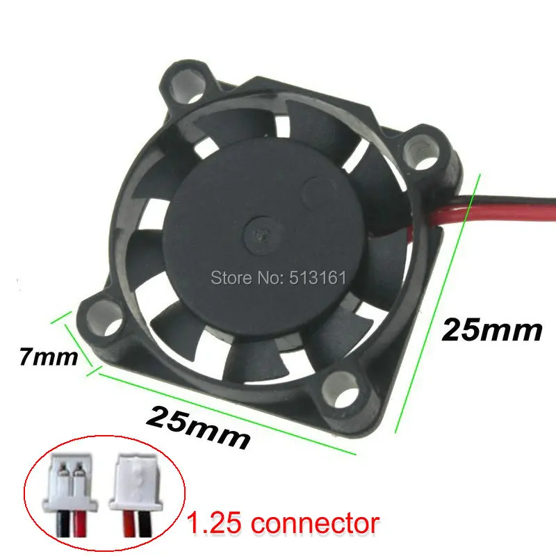 

50Pcs Lot Gdstime 1.25 Connector 2Pin DC 5V 25mm Mini Cooler 25x25x7mm Small Micro Axial Flow Cooling Fan