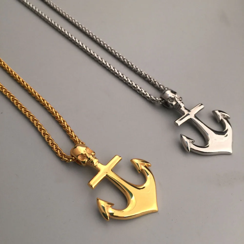 Nautical Jewelry Anchor Charm Pendant Necklace Anchor Cross Skull