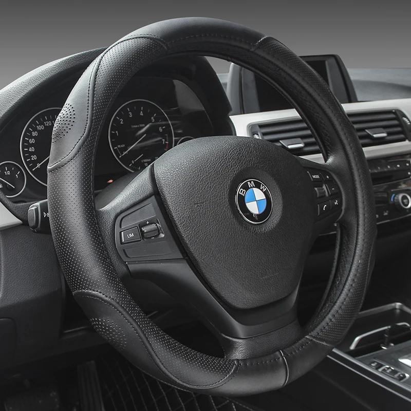 

KKYSYELVA The first layer of leather four seasons universal round steering wheel cover