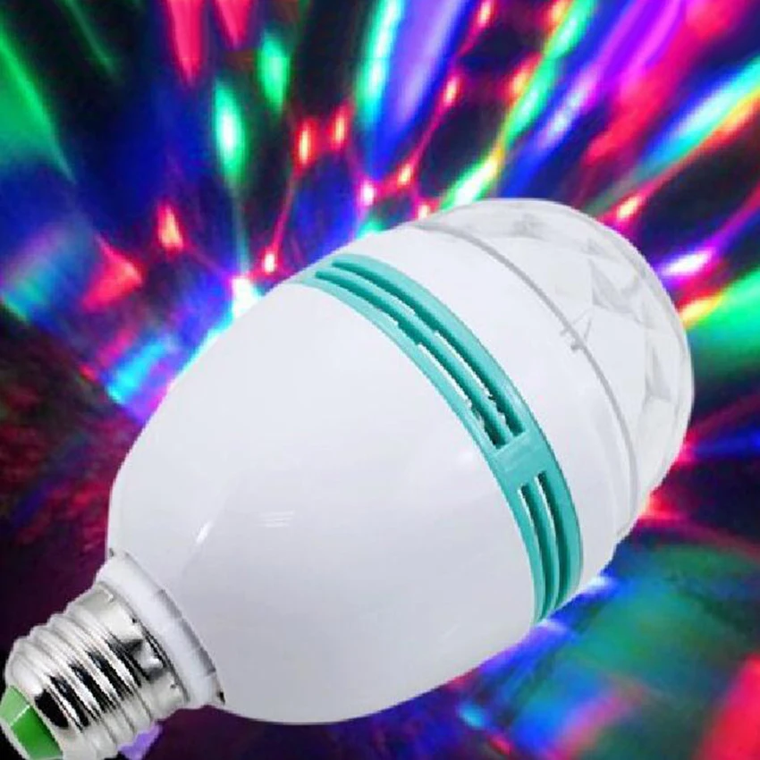 E27 3W LED Stage Lamps Auto Rotating RGB projector Crystal Magic Ball Laser Stage Effect Light Party Disco Ball Club DJ Lights