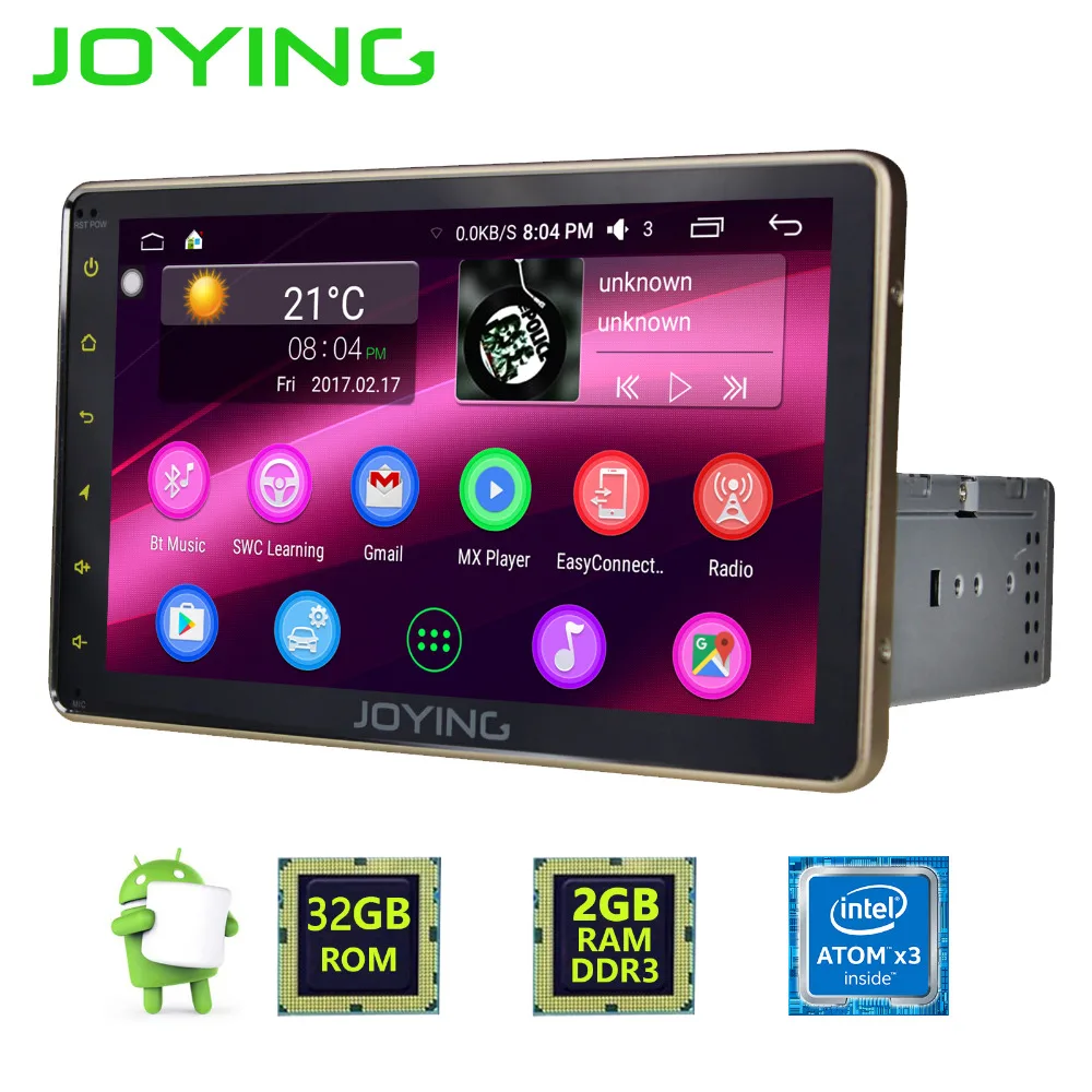 Joying 2GB RAM 1DIN Android 6 0 HD 8 screen Vehicle GPS Luxury gold Bluetooth font